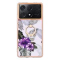 For Xiaomi Poco X6 Pro / Redmi K70E Electroplating IMD TPU Phone Case with Ring(Purple Flower)