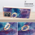 For Motorola Moto G84 Electroplating Marble Dual-side IMD Phone Case with Ring(Purple 016)