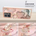 For Motorola Moto G84 Electroplating Marble Dual-side IMD Phone Case with Ring(Rose Gold 015)