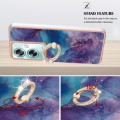 For OPPO A79 5G Global Electroplating Marble Dual-side IMD Phone Case with Ring(Purple 016)