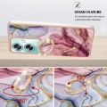 For OPPO A79 5G Global Electroplating Marble Dual-side IMD Phone Case with Ring(Rose Red 014)