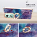 For OPPO Reno11 5G Global Electroplating Marble Dual-side IMD Phone Case with Ring(Purple 016)