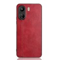 For Xiaomi Redmi 13C 4G / Poco C65 Sewing Cow Pattern Skin PC + PU + TPU Phone Case(Red)