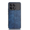 For Xiaomi Redmi K70E Sewing Cow Pattern Skin PC + PU + TPU Phone Case(Blue)