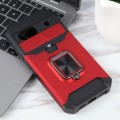 For Google Pixel 8a Camera Shield Card Slot PC+TPU Phone Case(Red)