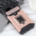 For Google Pixel 8a Camera Shield Card Slot PC+TPU Phone Case(Rose Gold)