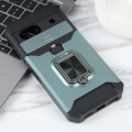 For Google Pixel 8a Camera Shield Card Slot PC+TPU Phone Case(Dark Green)