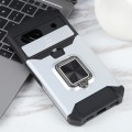 For Google Pixel 8a Camera Shield Card Slot PC+TPU Phone Case(Silver)