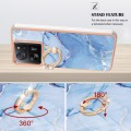 For Xiaomi 13T / 13T Pro Electroplating Marble Dual-side IMD Phone Case with Ring(Blue 018)