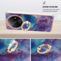 For Xiaomi Redmi A3 Electroplating Marble Dual-side IMD Phone Case with Ring(Purple 016)