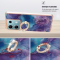 For Xiaomi Redmi Note 13 5G Global Electroplating Marble Dual-side IMD Phone Case with Ring(Purple