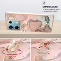 For Xiaomi Redmi Note 13 5G Global Electroplating Marble Dual-side IMD Phone Case with Ring(Rose Gol