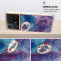 For Xiaomi Poco X6 Pro / Redmi K70E Electroplating Marble Dual-side IMD Phone Case with Ring(Purple