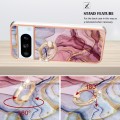 For Google Pixel 8 Pro Electroplating Marble Dual-side IMD Phone Case with Ring(Rose Red 014)