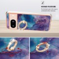 For Google Pixel 8 Electroplating Marble Dual-side IMD Phone Case with Ring(Purple 016)