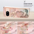 For Google Pixel 8 Electroplating Marble Dual-side IMD Phone Case with Ring(Rose Gold 015)