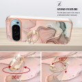 For Google Pixel 9 Electroplating Marble Dual-side IMD Phone Case with Ring(Rose Gold 015)