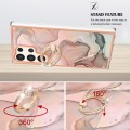 For Samsung Galaxy S24 Ultra 5G Electroplating Marble Dual-side IMD Phone Case with Ring(Rose Gold 0