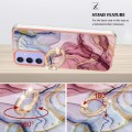 For Samsung Galaxy A15 5G Electroplating Marble Dual-side IMD Phone Case with Ring(Rose Red 014)