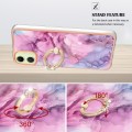 For Samsung Galaxy A05 Electroplating Marble Dual-side IMD Phone Case with Ring(Pink 013)