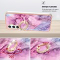 For Samsung Galaxy A25 5G Electroplating Marble Dual-side IMD Phone Case with Ring(Pink 013)