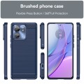 For Motorola Edge 2023 Global Brushed Texture Carbon Fiber TPU Phone Case(Blue)
