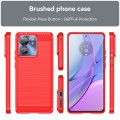For Motorola Edge 2023 US Brushed Texture Carbon Fiber TPU Phone Case(Red)