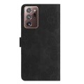 For Samsung Galaxy Note20 Ultra Flower Embossing Pattern Leather Phone Case(Black)