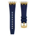 AP Silicone Watch Band For Apple Watch 7 45mm(Gold Blue)