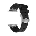 AP Silicone Watch Band For Apple Watch 3 42mm(Silver Black)