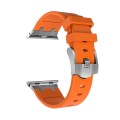 AP Silicone Watch Band For Apple Watch SE 2023 44mm(Silver Orange)