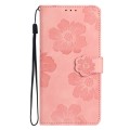 For Samsung Galaxy A05s Flower Embossing Pattern Leather Phone Case(Pink)