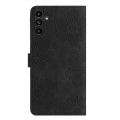 For Samsung Galaxy A05s Flower Embossing Pattern Leather Phone Case(Black)