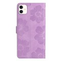 For Samsung Galaxy A05 Flower Embossing Pattern Leather Phone Case(Purple)