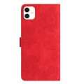 For Samsung Galaxy A05 Flower Embossing Pattern Leather Phone Case(Red)
