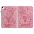 For iPad Air 11 2024 Butterfly Rose Embossed Leather Smart Tablet Case(Pink)