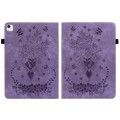 For iPad Air 11 2024 Butterfly Rose Embossed Leather Smart Tablet Case(Purple)