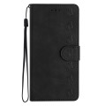 For Sony Xperia 10 V 2023 Seven Butterflies Embossed Leather Phone Case(Black)