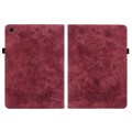 For Samsung Galaxy Tab A7 10.4 2020 T500 Butterfly Rose Embossed Leather Smart Tablet Case(Red)