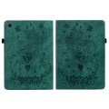 For Samsung Galaxy Tab A8 10.5 2021 X205 Butterfly Rose Embossed Leather Smart Tablet Case(Green)