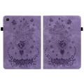 For Samsung Galaxy Tab S6 Lite P610 Butterfly Rose Embossed Leather Smart Tablet Case(Purple)