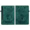 For Samsung Galaxy Tab S7 / S8 Butterfly Rose Embossed Leather Tablet Case(Green)