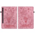 For Samsung Galaxy Tab S8+ / S7+ / S7 FE Butterfly Rose Embossed Leather Tablet Case(Pink)