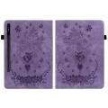 For Samsung Galaxy Tab S8+ / S7+ / S7 FE Butterfly Rose Embossed Leather Tablet Case(Purple)