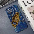 For iPhone 15 Pro Max Precise Hole Oil Painting Pattern PC Phone Case(Castle)