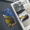 For iPhone 15 Pro Max Precise Hole Oil Painting Pattern PC Phone Case(Inkwash)
