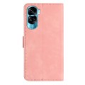 For Honor 90 Lite Seven Butterflies Embossed Leather Phone Case(Pink)