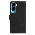 For Honor 90 Lite Seven Butterflies Embossed Leather Phone Case(Black)