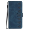 For Honor 90 Lite Seven Butterflies Embossed Leather Phone Case(Blue)