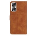 For Honor 90 Pro Seven Butterflies Embossed Leather Phone Case(Brown)